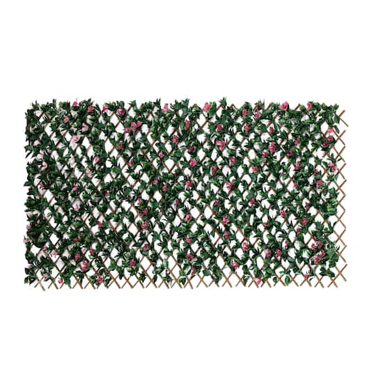 40" x 80" Artificial Bougainvillea Expandable Privacy Fence Screen